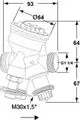 Druckunabhängiges Regelventil von IMI Hydronic Engineering mit verschiedenen Anschlussmöglichkeiten, zur präzisen Durchflussregelung in Heizungsanlagen.